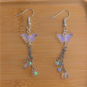 Handmade holo butterfly bubbles earrings 🦋🫧